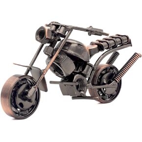 Motorcycle Gifts for Men, Unique Birthday Gifts for Harley Davidson Motorcycle Riders, Vintage Metal Motorcycle Sculpture, Home Office Desk Decor (S-1)