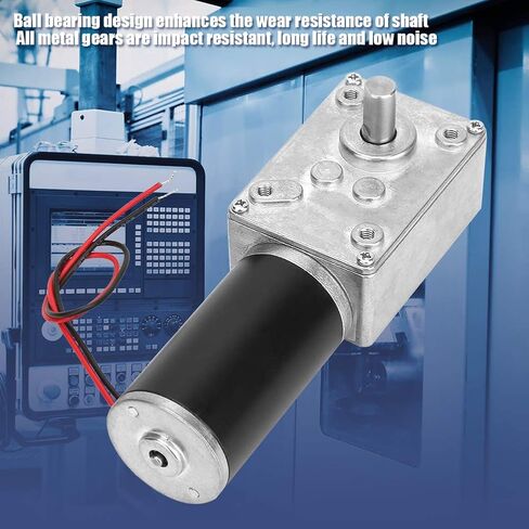Reversible Worm Gear Motor, 24V 8mm Shaft Worm Gear Motor High Torsion Speed Reduce Electric Gearbox Motor for Curtain Machine Advertising Equipment Window Opener Smart Device (100RPM) in Saudi Arabia