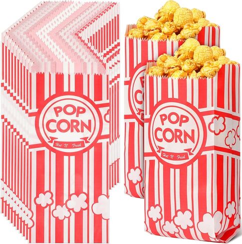 أكياس الفشار الورقية حقيبة 1 أونصة لحقيبة الفشار والفشار والذرة السائبة لآلة الفشار وحفلات الكرنفال والوجبات الفردية (500 قطعة) in Kuwait