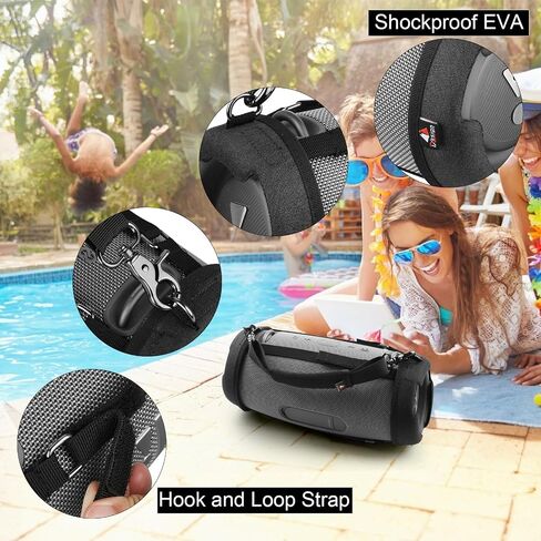 TXEsign Travel Carrying Case for JBL Xtreme 2/Xtreme 3 Waterproof Portable Bluetooth Speaker EVA Case with Handle Strap Speaker Cover for JBL Speaker Xtreme 2/Xtreme 3 (Black) in Saudi Arabia