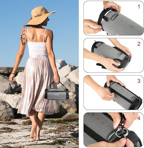 TXEsign Travel Carrying Case for JBL Xtreme 2/Xtreme 3 Waterproof Portable Bluetooth Speaker EVA Case with Handle Strap Speaker Cover for JBL Speaker Xtreme 2/Xtreme 3 (Black) in Saudi Arabia