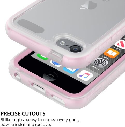 iPod Touch 7th Generation Case, iPod Touch 6 Case, iPod Touch 5 Case, Hybrid Hard PC Soft TPU Shockproof Protective Cover for iPod Touch, Pink in Kuwait