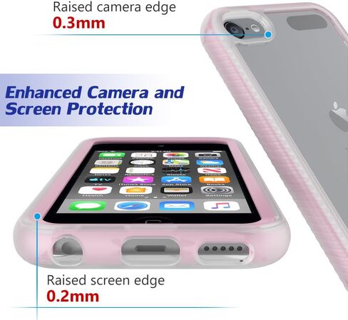 iPod Touch 7th Generation Case, iPod Touch 6 Case, iPod Touch 5 Case, Hybrid Hard PC Soft TPU Shockproof Protective Cover for iPod Touch, Pink in Kuwait