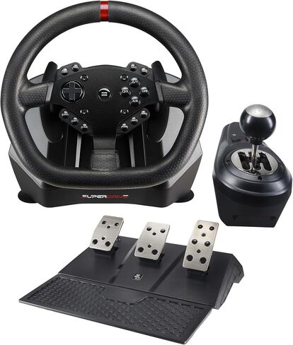 Superdrive - GS950-X 900° steering wheel with manual shifter, 3 pedals and paddle shifters for Xbox Serie X/S, PS4, Xbox One (programmable) in Saudi Arabia