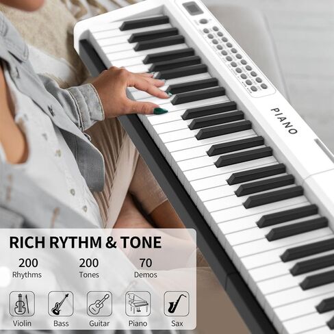 Digital Piano 88 Key Full Size Semi Weighted Electronic Keyboard Piano Set with Stand,Built-In Speakers,Electric Piano Keyboard with Sustain Pedal,Bluetooth,MIDI/USB/MP3 for Beginners Adults in Kuwait