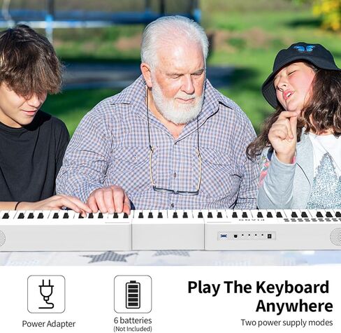 Digital Piano 88 Key Full Size Semi Weighted Electronic Keyboard Piano Set with Stand,Built-In Speakers,Electric Piano Keyboard with Sustain Pedal,Bluetooth,MIDI/USB/MP3 for Beginners Adults in Kuwait