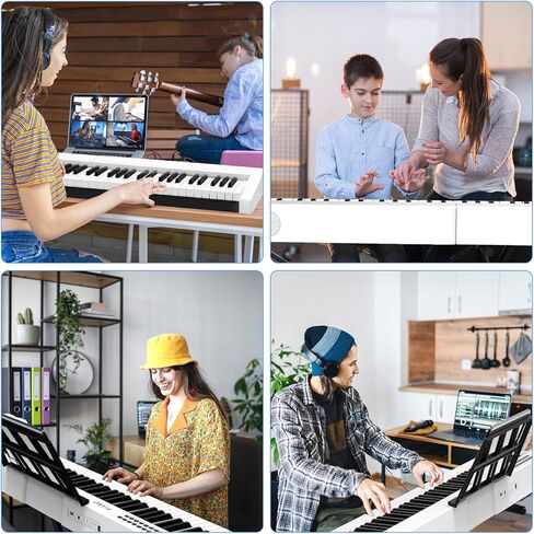 Digital Piano 88 Key Full Size Semi Weighted Electronic Keyboard Piano Set with Stand,Built-In Speakers,Electric Piano Keyboard with Sustain Pedal,Bluetooth,MIDI/USB/MP3 for Beginners Adults in Kuwait