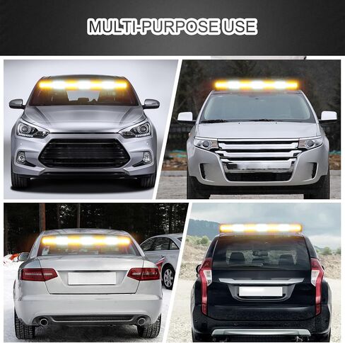 Emergency Strobe Light Bar 30" 28 LED 13 Flashing Modes, Traffic Advisor Firefighter Lights Red White Safety Interior Windshield Dash Warning Light for Truck Vehicles, 12V Cigar Lighter in Saudi Arabia