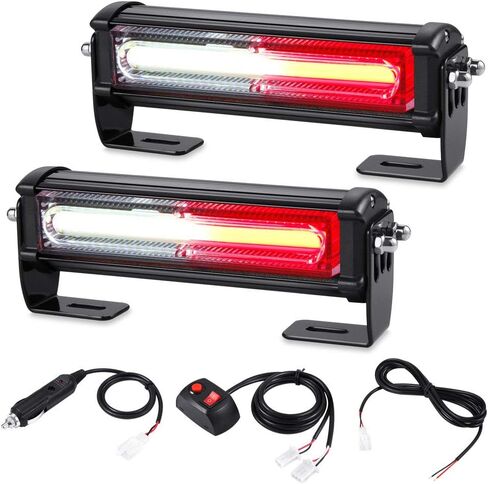 AT-HAIHAN 2 in 1 Waterproof COB LED Red White Emergency Strobe Lights for Volunteer Firefighter EMS First Responder Vehicles Trucks POV Surface Mount and Grille Flashing Warning Lighting in Saudi Arabia