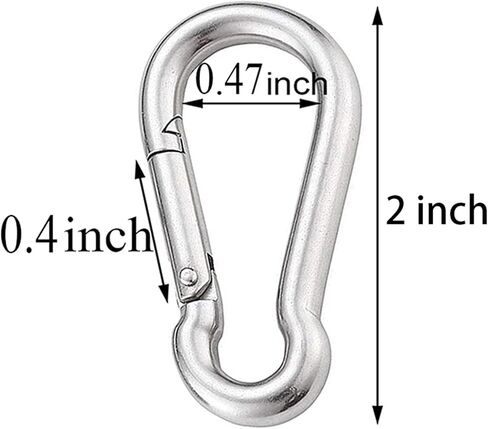 20 قطعة 2 بوصة خطاف زنبركي 304 من الفولاذ المقاوم للصدأ رابط سريع قفل خطاف فاستنر in Kuwait