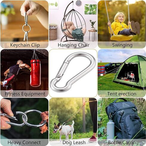 20 قطعة 2 بوصة خطاف زنبركي 304 من الفولاذ المقاوم للصدأ رابط سريع قفل خطاف فاستنر in Kuwait