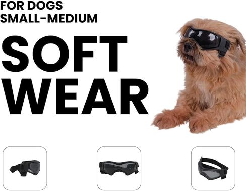 SHAMR Dog Sunglasses Dog Goggles Doggles UV Eye Protection Dog Glasses for Small to Medium Breed, Dust and Water Proof with Soft Frame (Red) in Saudi Arabia