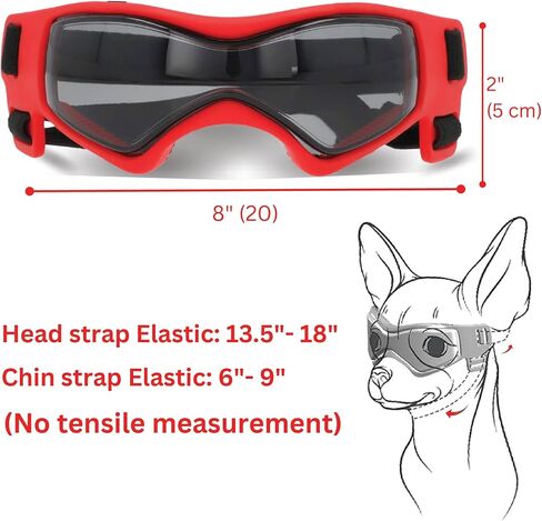 SHAMR Dog Sunglasses Dog Goggles Doggles UV Eye Protection Dog Glasses for Small to Medium Breed, Dust and Water Proof with Soft Frame (Red) in Saudi Arabia