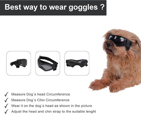 SHAMR Dog Sunglasses Dog Goggles Doggles UV Eye Protection Dog Glasses for Small to Medium Breed, Dust and Water Proof with Soft Frame (Red) in Saudi Arabia