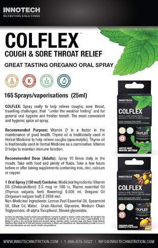 Click Image to Open expanded View INNOTECH Nutrition: Colflex Oregano Throat Spray, Arctic Mint - 25 ml in Saudi Arabia