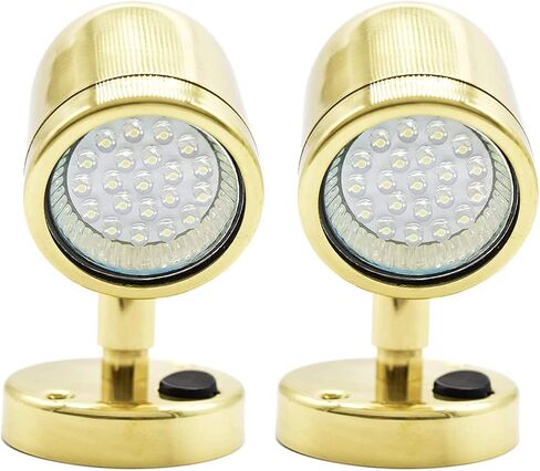 مخطط قراءة كابينة الرأس الدوارة النحاسية من MARINE CITY، ضوء LED MR 16-3 W لمشاة البحرية - القوارب - اليخوت - السفن (عبوة من 1) in Kuwait