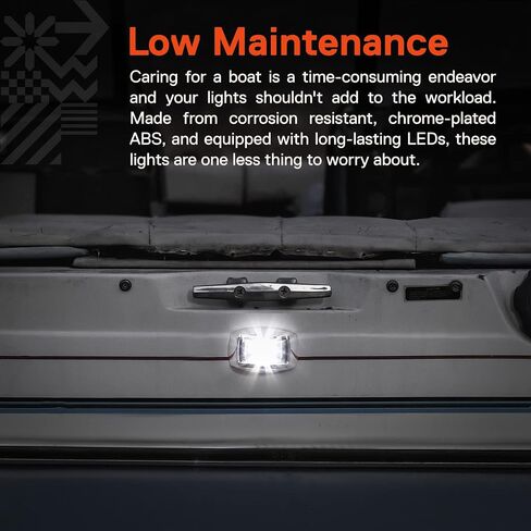 TRUE MODS White Stern LED ضوء الملاحة البحرية [IP67 مقاوم للماء] [معتمد من USCG] [كروم مقاوم للتآكل وABS] رؤية ميل بحري لقارب الصيد واليخت العائم حتى 65.6 بوصة (20 مترًا) in Saudi Arabia
