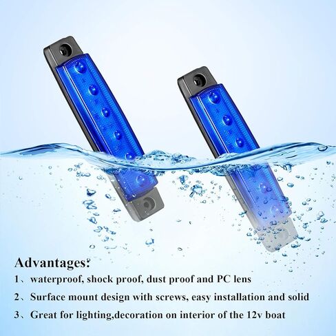 12 Pieces Boat Navigation Lights 6 LED Marine Boat Lights 12V Waterproof Navigation Lights for Yacht Fishing Pontoon Boat in Saudi Arabia