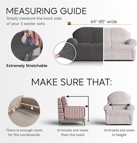 بولاتو من GA.I.CO. غطاء Loveseat - غطاء كرسي كبير الحجم - غطاء أريكة قابل للتمدد - غطاء وسادة منزلق للأريكة - قطعة واحدة من واقي مناسب - مجموعة جاكار ثلاثية الأبعاد - بيج أرتيكو in Saudi Arabia