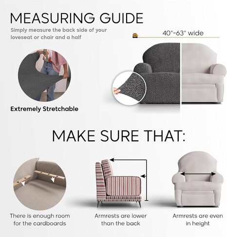 بولاتو من GA.I.CO. غطاء Loveseat - غطاء كرسي كبير الحجم - غطاء أريكة قابل للتمدد - غطاء وسادة منزلق للأريكة - قطعة واحدة من واقي مناسب - مجموعة جاكار ثلاثية الأبعاد - بيج أرتيكو in Saudi Arabia