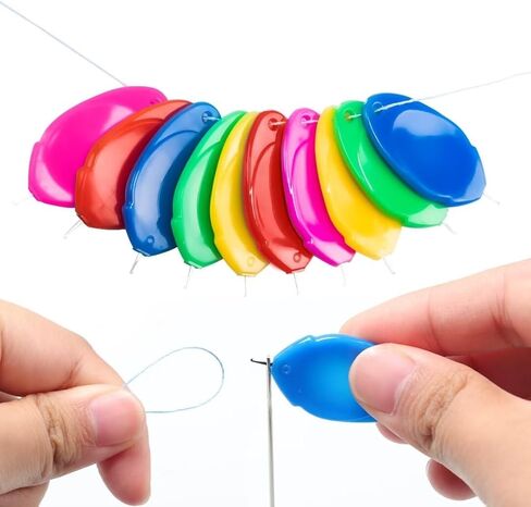 Needle Threader, Small Needle Eye Threader Tool, 10PCS Fast and Precise Threading, Easy Threader, Ideal for Sewing & Crafting Hand or Machine with Case, 5 Colors in Saudi Arabia