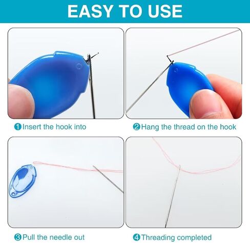 Needle Threader, Small Needle Eye Threader Tool, 10PCS Fast and Precise Threading, Easy Threader, Ideal for Sewing & Crafting Hand or Machine with Case, 5 Colors in Saudi Arabia