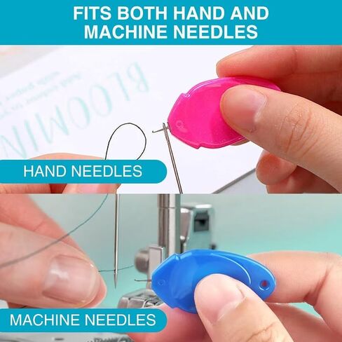 Needle Threader, Small Needle Eye Threader Tool, 10PCS Fast and Precise Threading, Easy Threader, Ideal for Sewing & Crafting Hand or Machine with Case, 5 Colors in Saudi Arabia