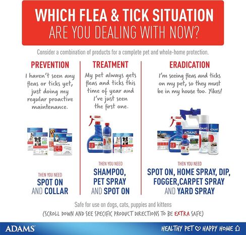 Adams Plus Flea and Tick Spot On for Dogs, Medium Dog Flea Treatment, 15-30 Pounds, 3 Month Supply in Saudi Arabia