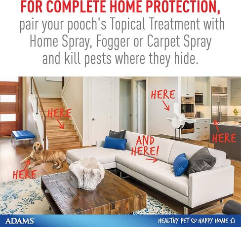 Adams Plus Flea and Tick Spot On for Dogs, Medium Dog Flea Treatment, 15-30 Pounds, 3 Month Supply in Saudi Arabia
