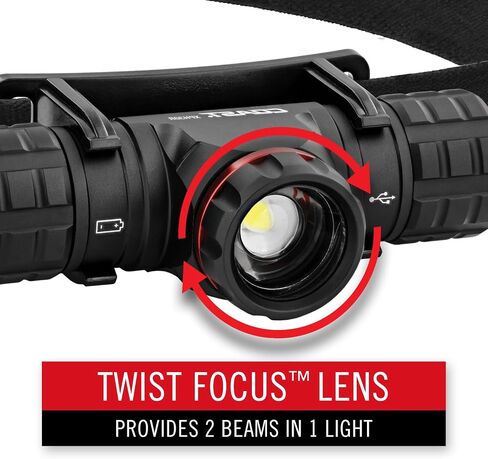 Coast XPH30R 1200 Lumen USB-C مصباح أمامي مزدوج الطاقة قابل لإعادة الشحن مع شعاع تركيز ملتوي وقاعدة مغناطيسية in Saudi Arabia