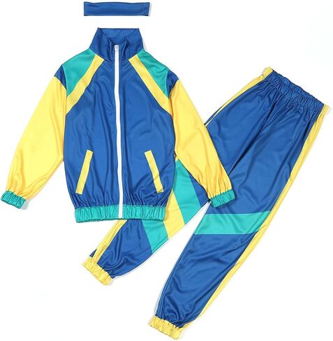 Kids Girls Classic Sports Sweatshirt Zipper Up Tracksuits Outfit Set Two Piece Set with Headband in Saudi Arabia