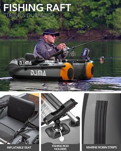 DAMA Triple Chamber SUP لوح مجداف قابل للنفخ مقاس 10'8"*47"، ألواح مجداف عريضة جدًا للبالغين، لوح مجداف لصيد الأسماك مع 3 زعانف قابلة للإزالة، 2 حامل قضيب صيد، مجداف كاياك، حقيبة محمولة in Kuwait