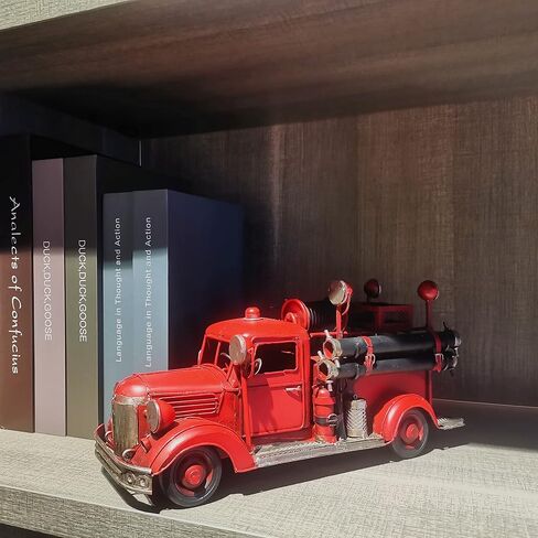 بارساهو نموذج شاحنة إطفاء ريترو نموذج شاحنة دييكاست نموذج معدني ريترو مصغر سيارات كبيرة مكافحة الحرائق شاحنة ديكور المنزل العتيقة ديكور شاحنة ديكور السيارات 16.4 بوصة طويلة... in Kuwait