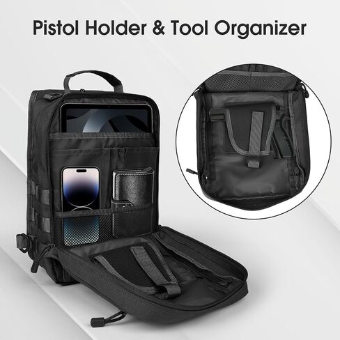 HAOMUK Tactical Sling Bag Backpack for Men with Pistol Holster Military Shoulder Crossbody Bag for Concealed Carry - Black in Saudi Arabia