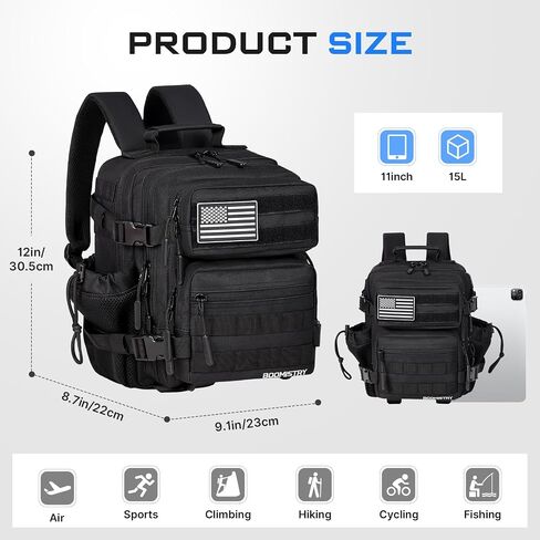 Boomistry 15L Mini Tactical Backpack for Men & Women Molle Daily in Saudi Arabia