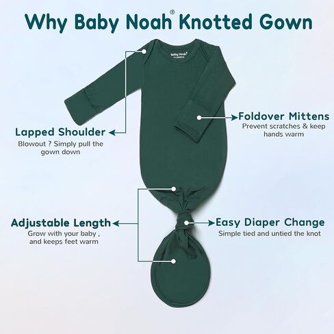 ثوب نوم حديث الولادة معقود فائق النعومة من قطعتين للفتيات الصغيرات والأولاد - ملابس المستشفى القادمة إلى المنزل مع قبعة وفيونكة ومشبك ومريلة لعاب in Kuwait