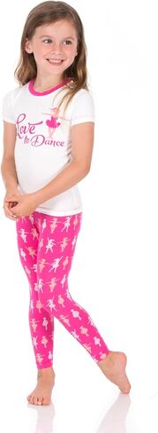 KicKee Pants Graphic Tee Short Sleeve Pajama Set, Baby to Kid, Super Soft Bamboo Viscose Fitted Pajamas in Saudi Arabia
