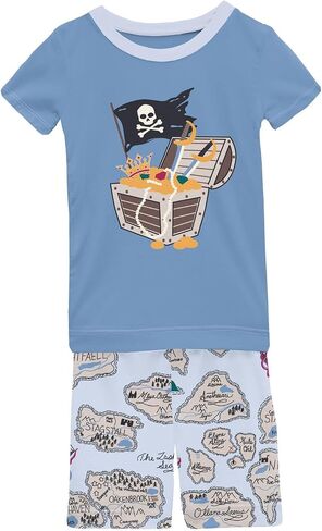 KicKee Pants Graphic Tee Short Sleeve Pajama Set, Baby to Kid, Super Fitted Pajamas in Saudi Arabia