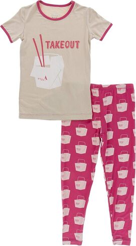 KicKee Pants Graphic Tee Short Sleeve Pajama Set, Baby to Kid, Super Fitted Pajamas in Saudi Arabia
