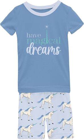 KicKee Pants Graphic Tee Short Sleeve Pajama Set, Baby to Kid, Super Fitted Pajamas in Saudi Arabia