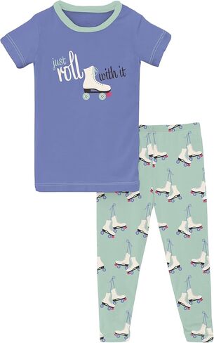 KicKee Pants Graphic Tee Short Sleeve Pajama Set, Baby to Kid, Super Fitted Pajamas in Saudi Arabia