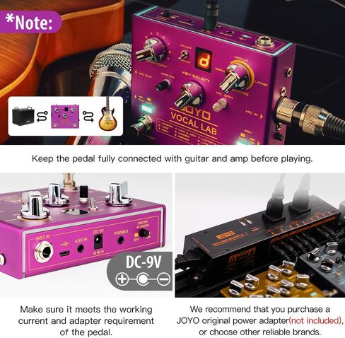 JOYO Vocal Harmony Pedal with 9 Vocal Harmony Effects, 12-Key, 3 Reverb Models for Singer and Guitarist Singing (Vocal Lab R-16) in Saudi Arabia