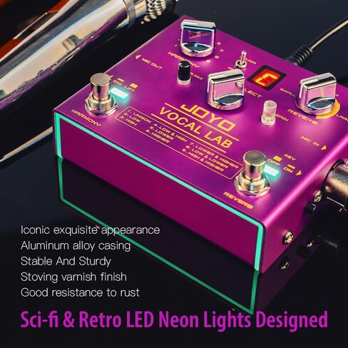 JOYO Vocal Harmony Pedal with 9 Vocal Harmony Effects, 12-Key, 3 Reverb Models for Singer and Guitarist Singing (Vocal Lab R-16) in Saudi Arabia