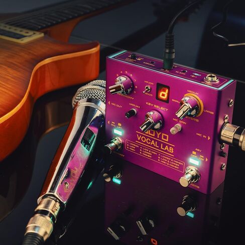 JOYO Vocal Harmony Pedal with 9 Vocal Harmony Effects, 12-Key, 3 Reverb Models for Singer and Guitarist Singing (Vocal Lab R-16) in Saudi Arabia