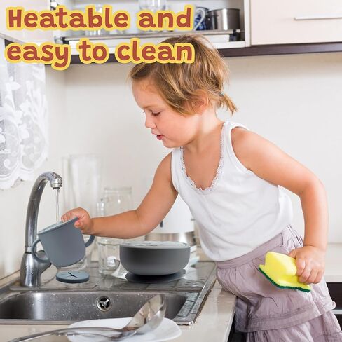 Toddler Plates - Baby Plates and Utensils Set - Baby Plates Set - Toddler dishes - Baby Suction Plates - Baby Silicone Plates - Toddler Plates and Bowls Set -Baby Plates and Bowls Set. (BLUE) in Saudi Arabia