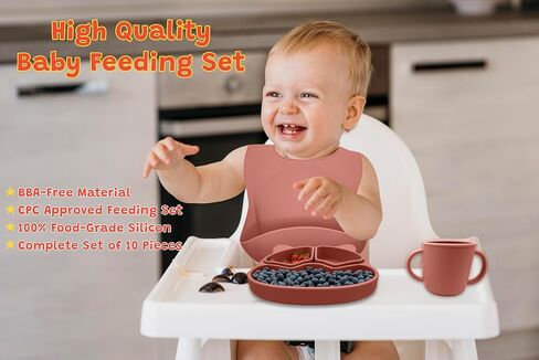 Toddler Plates - Baby Plates and Utensils Set - Baby Plates Set - Toddler dishes - Baby Suction Plates - Baby Silicone Plates - Toddler Plates and Bowls Set -Baby Plates and Bowls Set. (BLUE) in Saudi Arabia