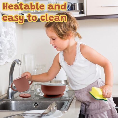 Toddler Plates - Baby Plates and Utensils Set - Baby Plates Set - Toddler dishes - Baby Suction Plates - Baby Silicone Plates - Toddler Plates and Bowls Set -Baby Plates and Bowls Set. (BLUE) in Saudi Arabia