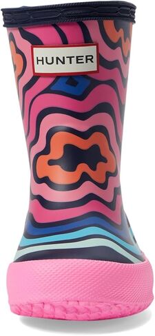حذاء Hunter Girls Original First Classic Wave Print Boot (طفل صغير/طفل كبير) مطر، أزرق مموج، 7 ضيق in Saudi Arabia