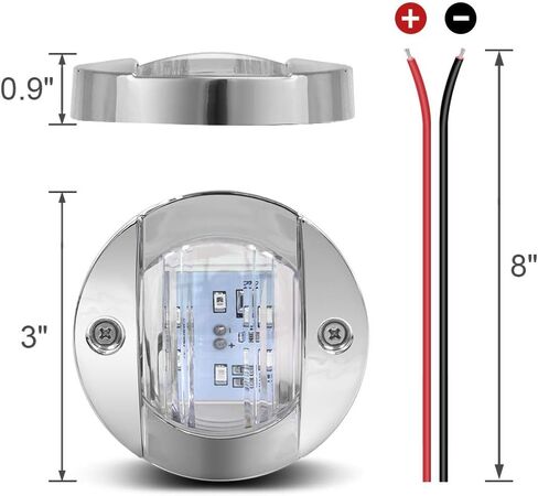 ضوء القارب Obcursco LED، ضوء داخلي للقارب LED 12 فولت لسطح القارب، ضوء LED للتركيب على القارب، ضوء LED للقارب. مثالية للصيد ليلاً (4 قطع، أخضر) in Kuwait