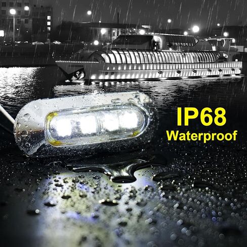 20Pack 3.7 Inch 4 LED Marine Boat Interior Lights, DC12-24V Waterproof Courtesy Lamp Deck Transom Stern Cabin Navigation Lighting for Fishing Pontoon Yacht Kayak Sailboat - White in Saudi Arabia
